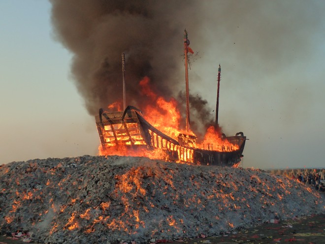 The Boat Burning Festival at Donggang, Pingtung County